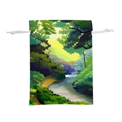 Landscape Illustration Nature Painting Lightweight Drawstring Pouch (l) by Wegoenart