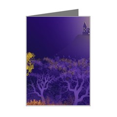 Landscape Illustration Night Light Mini Greeting Card by Wegoenart