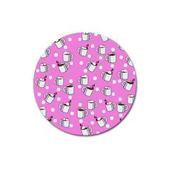 Coffee Chocolate Milk Drink Hot Magnet 3  (round) by Wegoenart