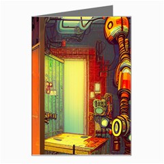 Illustration Robot Cute Sweet Futuristic Greeting Card by Wegoenart