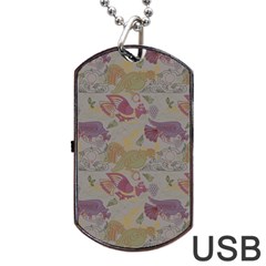 Pattern Armenian Birds Dog Tag Usb Flash (two Sides) by Gohar