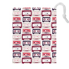 Cassettes Seamless Pattern Drawstring Pouch (5xl) by Jancukart