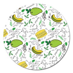 Hamburger With Fruits Seamless Pattern Magnet 5  (round) by Jancukart