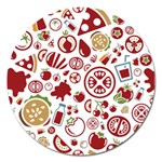 Pizza Seamless Pattern Background Magnet 5  (Round) Front
