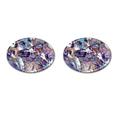 Abstract Cross Currents Cufflinks (oval) by kaleidomarblingart