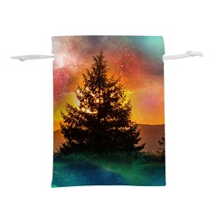 Tree Nature Landscape Fantasy Magical Cosmic Lightweight Drawstring Pouch (l) by danenraven