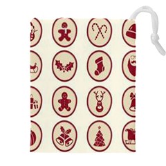 Christmas Winter Symbols Drawstring Pouch (5xl) by artworkshop