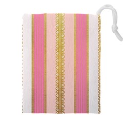Lace Gold Euclidean Drawstring Pouch (4xl) by artworkshop