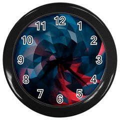 Art Polygon Geometric Design Pattern Colorful Wall Clock (black) by Ravend