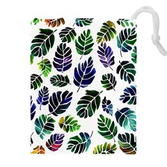 Leaves Watercolor Ornamental Decorative Design Drawstring Pouch (4xl) by Ravend