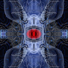 Art Robot Artificial Intelligence Technology Play Mat (rectangle) by Ravend