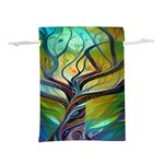 Tree Magical Colorful Abstract Metaphysical Lightweight Drawstring Pouch (S) Back