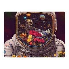 Astronaut Universe Planting Flowers Cosmos Jpg Double Sided Flano Blanket (mini) by Pakemis