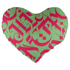 Pattern Ornament Gothic Style Elegant Font Tattoos Large 19  Premium Heart Shape Cushions by Pakemis