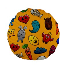 Graffiti Characters Seamless Ornament Standard 15  Premium Round Cushions by Pakemis