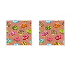 Doughnut Doodle Colorful Seamless Pattern Cufflinks (square) by Pakemis