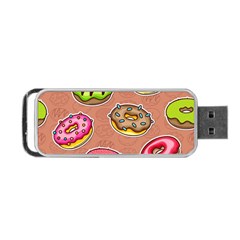 Doughnut Doodle Colorful Seamless Pattern Portable Usb Flash (two Sides) by Pakemis