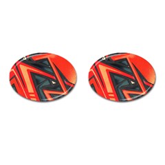 Graffiti Detail Wallpaper Texture Background Cufflinks (oval) by Pakemis