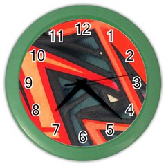 Graffiti Detail Wallpaper Texture Background Color Wall Clock by Pakemis