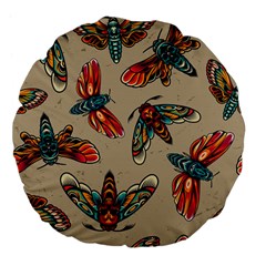 Tattoos Colorful Seamless Pattern Large 18  Premium Flano Round Cushions by Pakemis