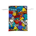 Graffiti Characters Seamless Pattern Lightweight Drawstring Pouch (S) Front