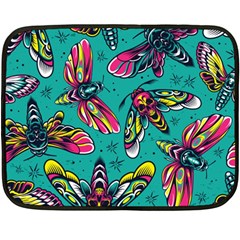 Vintage Colorful Insects Seamless Pattern Double Sided Fleece Blanket (mini) by Pakemis