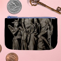 Catholic Motif Sculpture Over Black Large Coin Purse by dflcprintsclothing
