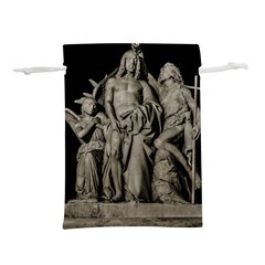 Catholic Motif Sculpture Over Black Lightweight Drawstring Pouch (s) by dflcprintsclothing