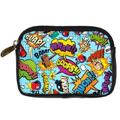 Comic Elements Colorful Seamless Pattern Digital Camera Leather Case by Pakemis