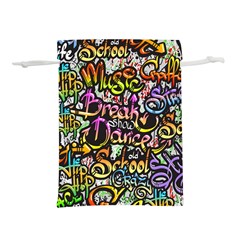 Graffiti Word Seamless Pattern Lightweight Drawstring Pouch (s) by Pakemis