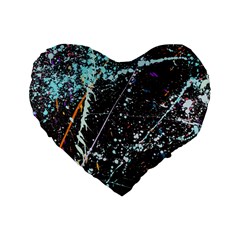Abstract Colorful Texture Standard 16  Premium Flano Heart Shape Cushions by Pakemis