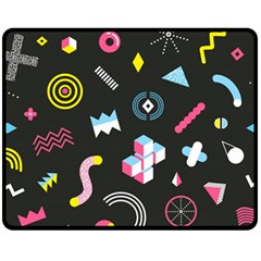 Memphis Design Seamless Pattern Fleece Blanket (medium) by Pakemis