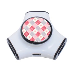 Cute-kawaii-patches-seamless-pattern 3-port Usb Hub by Pakemis