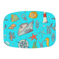 Colored-sketched-sea-elements-pattern-background-sea-life-animals-illustration Mini Square Pill Box by Pakemis