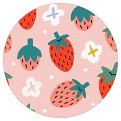 Strawberry-seamless-pattern Round Trivet by Pakemis