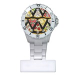 Vector-seamless-pattern-with-italian-pizza-top-view Plastic Nurses Watch Front