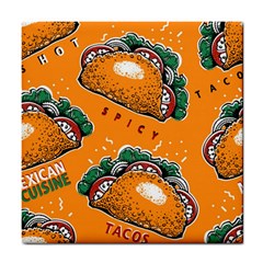 Seamless Pattern With Taco Tile Coaster by Pakemis