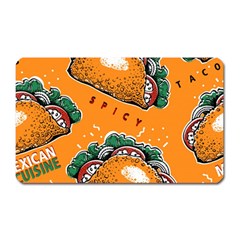 Seamless Pattern With Taco Magnet (rectangular) by Pakemis