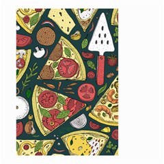Vector-seamless-pizza-slice-pattern-hand-drawn-pizza-illustration-great-pizzeria-menu-background Small Garden Flag (two Sides) by Pakemis