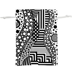 Black And White Lightweight Drawstring Pouch (xl) by gasi