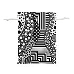 Black and white design Lightweight Drawstring Pouch (S) Back