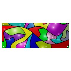 Colorful Abstract Art Banner And Sign 8  X 3  by gasi