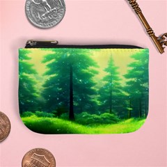 Anime Forrest Nature Fantasy Sunset Trees Woods Mini Coin Purse by Uceng