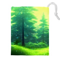 Anime Forrest Nature Fantasy Sunset Trees Woods Drawstring Pouch (5xl) by Uceng