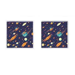 Space Galaxy Planet Universe Stars Night Fantasy Cufflinks (square) by Uceng