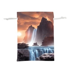 Water Waterfall Nature River Lake Planet Fantasy Lightweight Drawstring Pouch (l) by Uceng