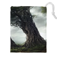 Trees Forest Woods Drawing Fantasy Dream Drawstring Pouch (5xl) by Uceng