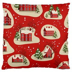 Christmas New Year Seamless Pattern Large Cushion Case (two Sides) by Uceng