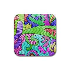 Colorful Stylish Design Rubber Coaster (square) by gasi