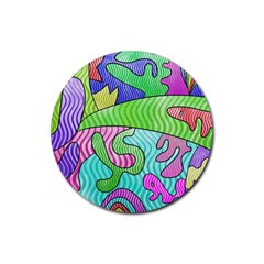 Colorful Stylish Design Rubber Coaster (round) by gasi